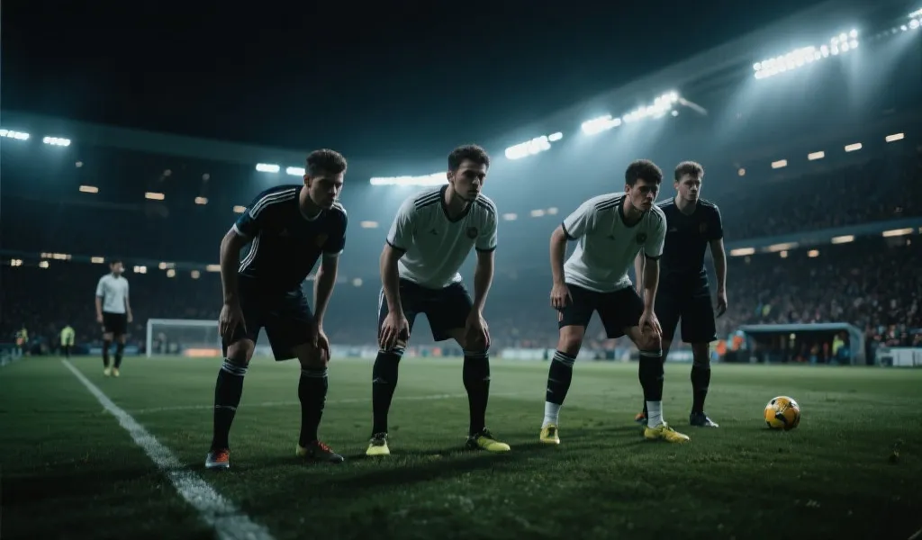 激烈的足球比赛现场